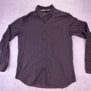 Nike Men's Large Long Sleeve Button-Up Shirt Small Print
